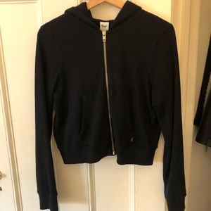 Aritzia Tna Waffle Zip Hoodie Black size L